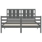 vidaXL Massivholzbett mit Kopfteil Grau 160x200 cm