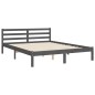 vidaXL Massivholzbett mit Kopfteil Grau 160x200 cm