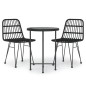 vidaXL 3-tlg. Garten-Essgruppe Schwarz Poly Rattan vidaXL 3-tlg. Garten-Essgruppe Schwarz Poly Rattan