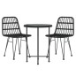 vidaXL 3-tlg. Garten-Essgruppe Schwarz Poly Rattan vidaXL 3-tlg. Garten-Essgruppe Schwarz Poly Rattan