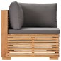 Garten-Ecksofa mit Grauer Auflage Massivholz Teak Garten-Ecksofa mit Grauer Auflage Massivholz Teak