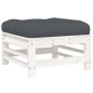 vidaXL 5-tlg. Garten-Lounge-Set mit Kissen Weiß Massivholz vidaXL 5-tlg. Garten-Lounge-Set mit Kissen Weiß Massivholz