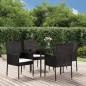 vidaXL 5-tlg. Garten-Essgruppe mit Kissen Schwarz Poly Rattan vidaXL 5-tlg. Garten-Essgruppe mit Kissen Schwarz Poly Rattan