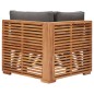 Garten-Ecksofa mit Grauer Auflage Massivholz Teak Garten-Ecksofa mit Grauer Auflage Massivholz Teak