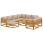vidaXL 10-tlg. Garten-Lounge-Set mit Taupe Kissen Massivholz vidaXL 10-tlg. Garten-Lounge-Set mit Taupe Kissen Massivholz