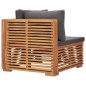 Garten-Ecksofa mit Grauer Auflage Massivholz Teak Garten-Ecksofa mit Grauer Auflage Massivholz Teak