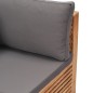 Garten-Ecksofa mit Grauer Auflage Massivholz Teak Garten-Ecksofa mit Grauer Auflage Massivholz Teak