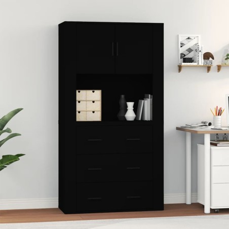 vidaXL Highboard Schwarz Holzwerkstoff