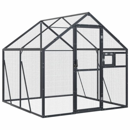 vidaXL Voliere Anthrazit 1,79x2x1,85 m Aluminium