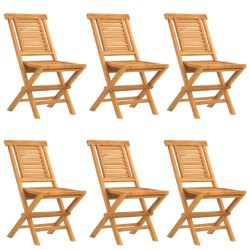 vidaXL Gartenstühle 6 Stk. Klappbar 47x63x90 cm Massivholz Teak