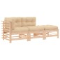vidaXL 3-tlg. Garten-Lounge-Set mit Kissen Massivholz vidaXL 3-tlg. Garten-Lounge-Set mit Kissen Massivholz