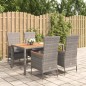 vidaXL 5-tlg. Garten-Essgruppe mit Kissen Grau Poly Rattan vidaXL 5-tlg. Garten-Essgruppe mit Kissen Grau Poly Rattan