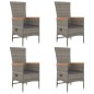 vidaXL 5-tlg. Garten-Essgruppe mit Kissen Grau Poly Rattan vidaXL 5-tlg. Garten-Essgruppe mit Kissen Grau Poly Rattan