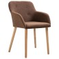 Esszimmerstühle 2 Stk. Braun Stoff und Massivholz Eiche Esszimmerstühle 2 Stk. Braun Stoff und Massivholz Eiche