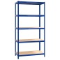 vidaXL Regale mit 5 Böden 2 Stk. Blau Stahl & Holzwerkstoff vidaXL Regale mit 5 Böden 2 Stk. Blau Stahl & Holzwerkstoff