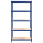 vidaXL Regale mit 5 Böden 2 Stk. Blau Stahl & Holzwerkstoff vidaXL Regale mit 5 Böden 2 Stk. Blau Stahl & Holzwerkstoff