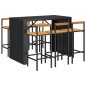vidaXL 7-tlg. Gartenbar-Set Schwarz Poly Rattan & Massivholz Akazie vidaXL 7-tlg. Gartenbar-Set Schwarz Poly Rattan & Massivholz Akazie