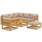 vidaXL 8-tlg. Garten-Lounge-Set mit Taupe Kissen Massivholz vidaXL 8-tlg. Garten-Lounge-Set mit Taupe Kissen Massivholz
