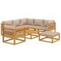 vidaXL 8-tlg. Garten-Lounge-Set mit Taupe Kissen Massivholz vidaXL 8-tlg. Garten-Lounge-Set mit Taupe Kissen Massivholz