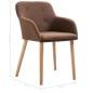 Esszimmerstühle 2 Stk. Braun Stoff und Massivholz Eiche Esszimmerstühle 2 Stk. Braun Stoff und Massivholz Eiche