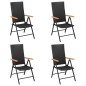 vidaXL 5-tlg. Garten-Essgruppe Schwarz und Braun Poly Rattan