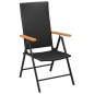 vidaXL 5-tlg. Garten-Essgruppe Schwarz und Braun Poly Rattan