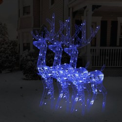 vidaXL LED-Rentiere 3 Stk. Acryl 120 cm Blau