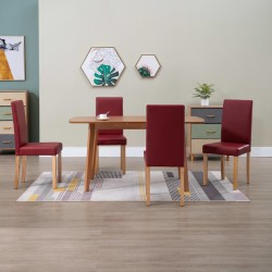 Esszimmerstühle 4 Stk. Rot Kunstleder
