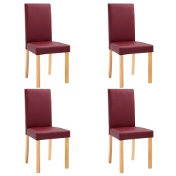 Esszimmerstühle 4 Stk. Rot Kunstleder