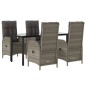 vidaXL 5-tlg. Garten-Essgruppe mit Kissen Schwarz und Grau Poly Rattan vidaXL 5-tlg. Garten-Essgruppe mit Kissen Schwarz und Grau Poly Rattan