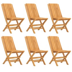 vidaXL Gartenstühle 6 Stk. Klappbar 47x47x89 cm Massivholz Teak