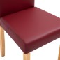 Esszimmerstühle 4 Stk. Rot Kunstleder Esszimmerstühle 4 Stk. Rot Kunstleder