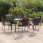 vidaXL 7-tlg. Garten-Essgruppe Schwarz Poly Rattan vidaXL 7-tlg. Garten-Essgruppe Schwarz Poly Rattan