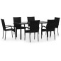 vidaXL 7-tlg. Garten-Essgruppe Schwarz Poly Rattan vidaXL 7-tlg. Garten-Essgruppe Schwarz Poly Rattan