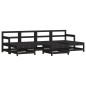 vidaXL 7-tlg. Garten-Lounge-Set mit Kissen Schwarz Massivholz vidaXL 7-tlg. Garten-Lounge-Set mit Kissen Schwarz Massivholz