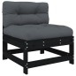 vidaXL 7-tlg. Garten-Lounge-Set mit Kissen Schwarz Massivholz vidaXL 7-tlg. Garten-Lounge-Set mit Kissen Schwarz Massivholz