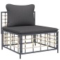 vidaXL 4-tlg. Garten-Lounge-Set mit Kissen Anthrazit Poly Rattan vidaXL 4-tlg. Garten-Lounge-Set mit Kissen Anthrazit Poly Rattan