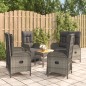 vidaXL 5-tlg. Garten-Essgruppe mit Kissen Grau Poly Rattan vidaXL 5-tlg. Garten-Essgruppe mit Kissen Grau Poly Rattan
