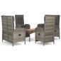 vidaXL 5-tlg. Garten-Essgruppe mit Kissen Grau Poly Rattan vidaXL 5-tlg. Garten-Essgruppe mit Kissen Grau Poly Rattan