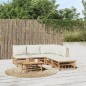 vidaXL 6-tlg. Garten-Lounge-Set mit Cremeweißen Kissen Bambus vidaXL 6-tlg. Garten-Lounge-Set mit Cremeweißen Kissen Bambus