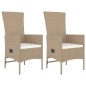 vidaXL 3-tlg. Garten-Essgruppe mit Kissen Beige Poly Rattan vidaXL 3-tlg. Garten-Essgruppe mit Kissen Beige Poly Rattan