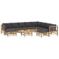 vidaXL 11-tlg. Garten-Lounge-Set mit Dunkelgrauen Kissen Bambus vidaXL 11-tlg. Garten-Lounge-Set mit Dunkelgrauen Kissen Bambus