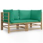 vidaXL Garten-Ecksofas mit Grünen Kissen 2 Stk. Bambus vidaXL Garten-Ecksofas mit Grünen Kissen 2 Stk. Bambus