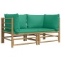 vidaXL Garten-Ecksofas mit Grünen Kissen 2 Stk. Bambus vidaXL Garten-Ecksofas mit Grünen Kissen 2 Stk. Bambus