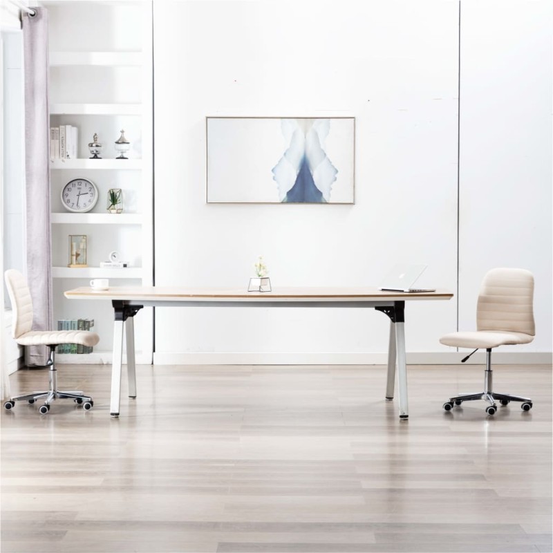 Esszimmerstühle 2 Stk. Creme Stoff Esszimmerstühle 2 Stk. Creme Stoff