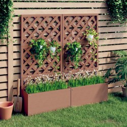 vidaXL Blumenkästen mit Rankgittern 2 Stk. Braun 65x33x135 cm WPC