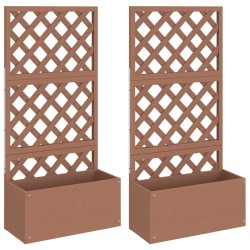 vidaXL Blumenkästen mit Rankgittern 2 Stk. Braun 65x33x135 cm WPC