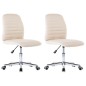 Esszimmerstühle 2 Stk. Creme Stoff Esszimmerstühle 2 Stk. Creme Stoff