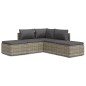 vidaXL 5-tlg. Garten-Lounge-Set mit Kissen Grau Poly Rattan vidaXL 5-tlg. Garten-Lounge-Set mit Kissen Grau Poly Rattan
