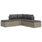 vidaXL 5-tlg. Garten-Lounge-Set mit Kissen Grau Poly Rattan vidaXL 5-tlg. Garten-Lounge-Set mit Kissen Grau Poly Rattan